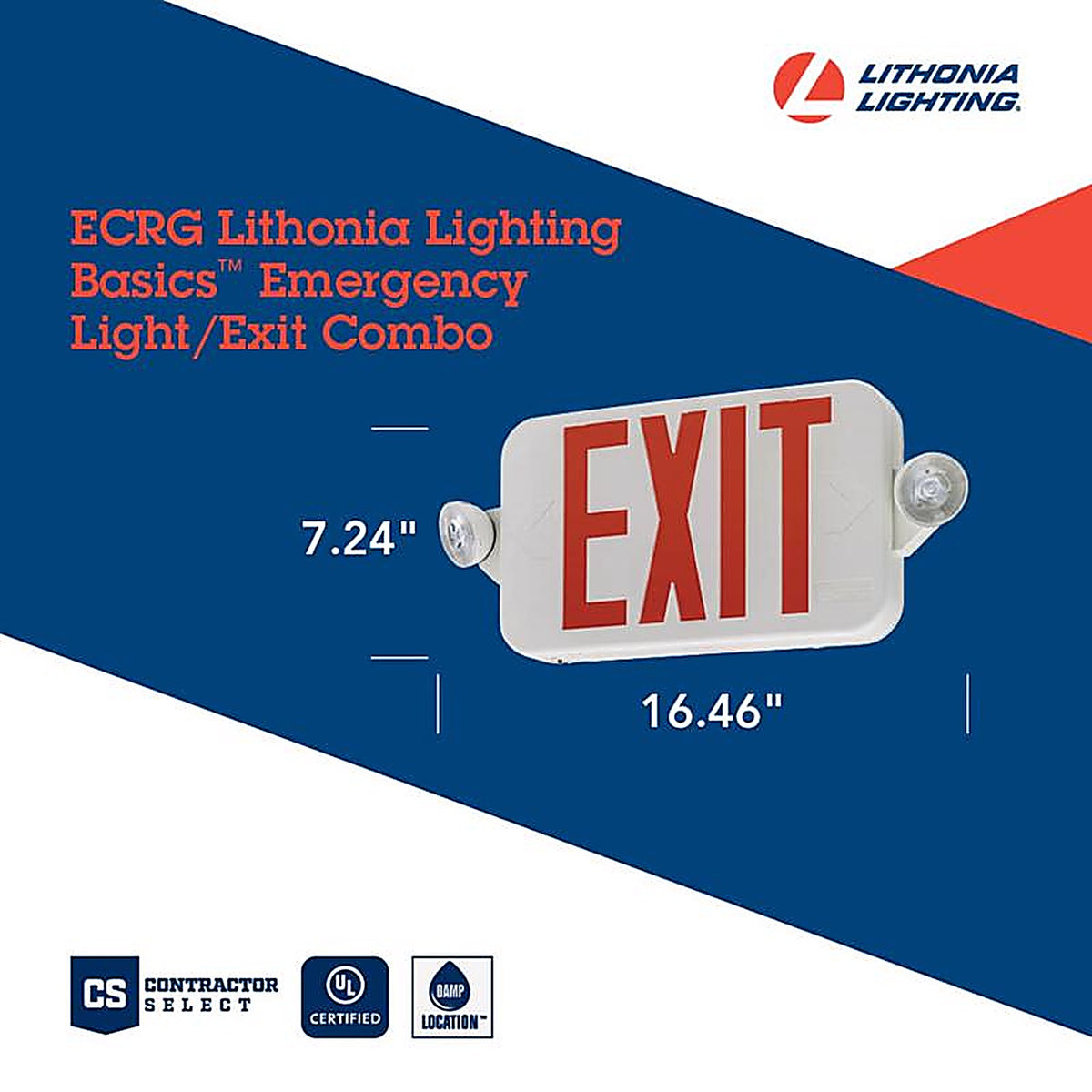 Lithonia Lighting - 269XVW - Switch Hardwired LED White Exit Sign and Emergency Light