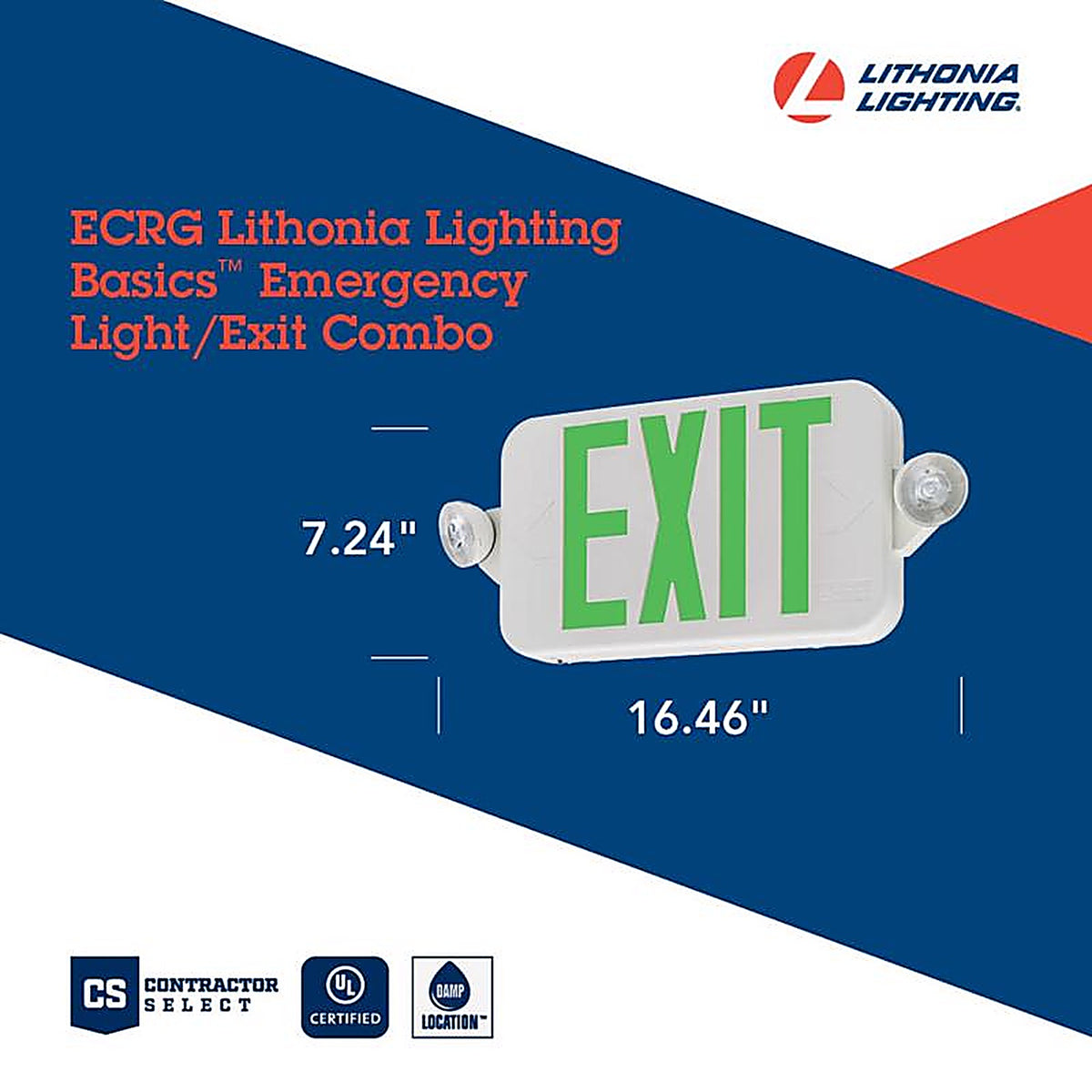 Lithonia Lighting - 269XVW - Switch Hardwired LED White Exit Sign and Emergency Light