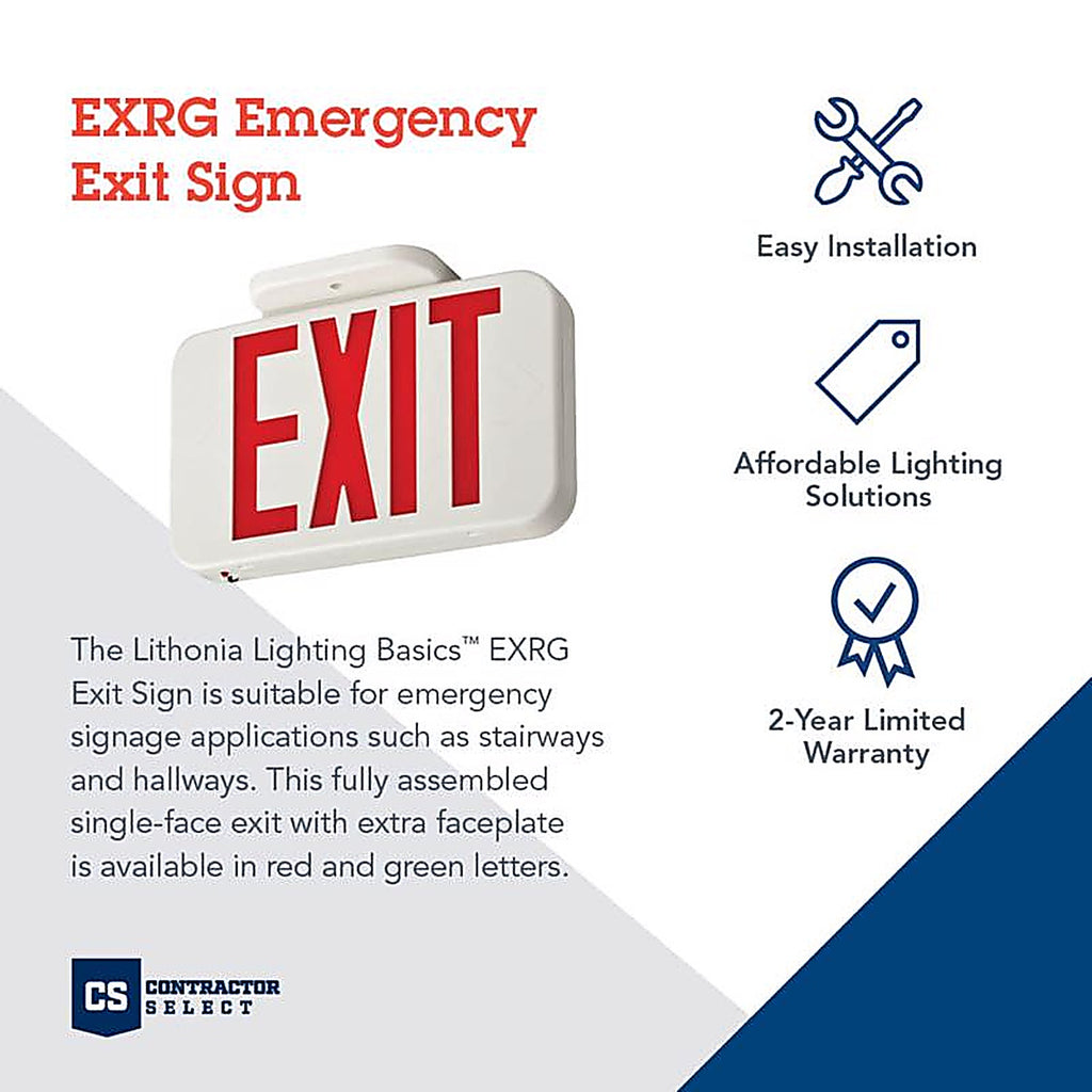 Lithonia Lighting - 269XX0 - Contractor Select Switch Hardwired LED White Exit Sign