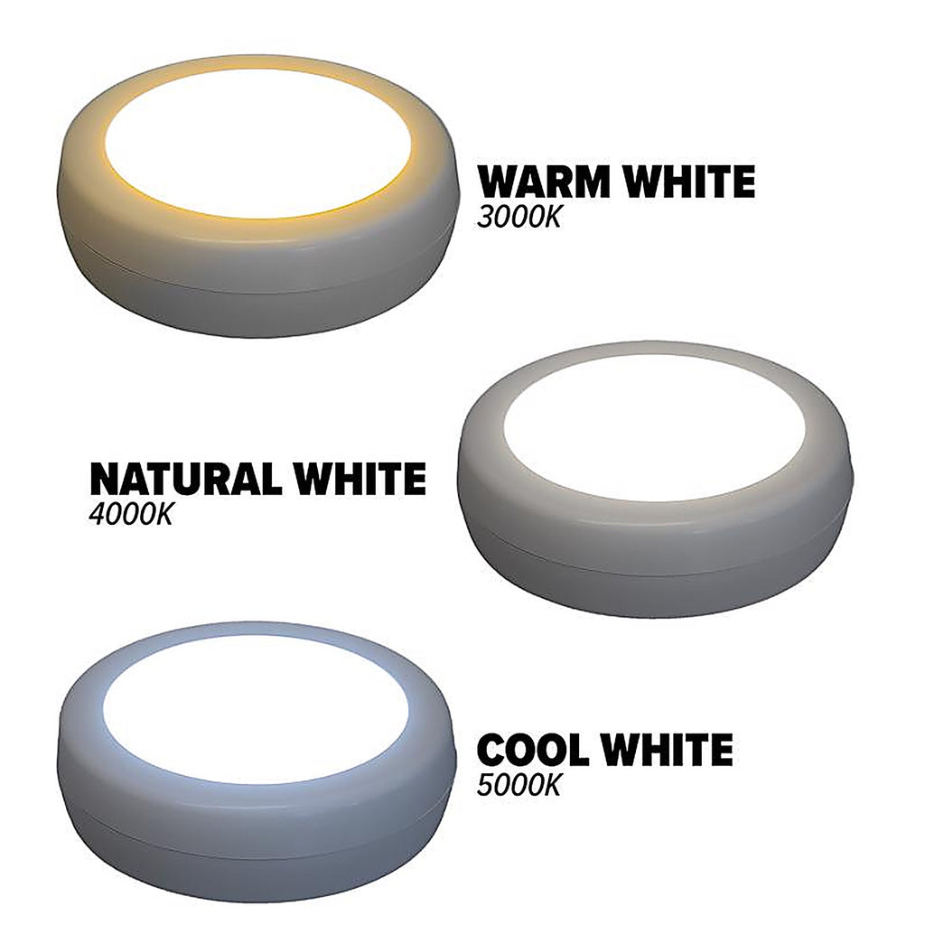 Amertac BL-PCCT-W1 White Battery Powered LED Puck Light 1 pk