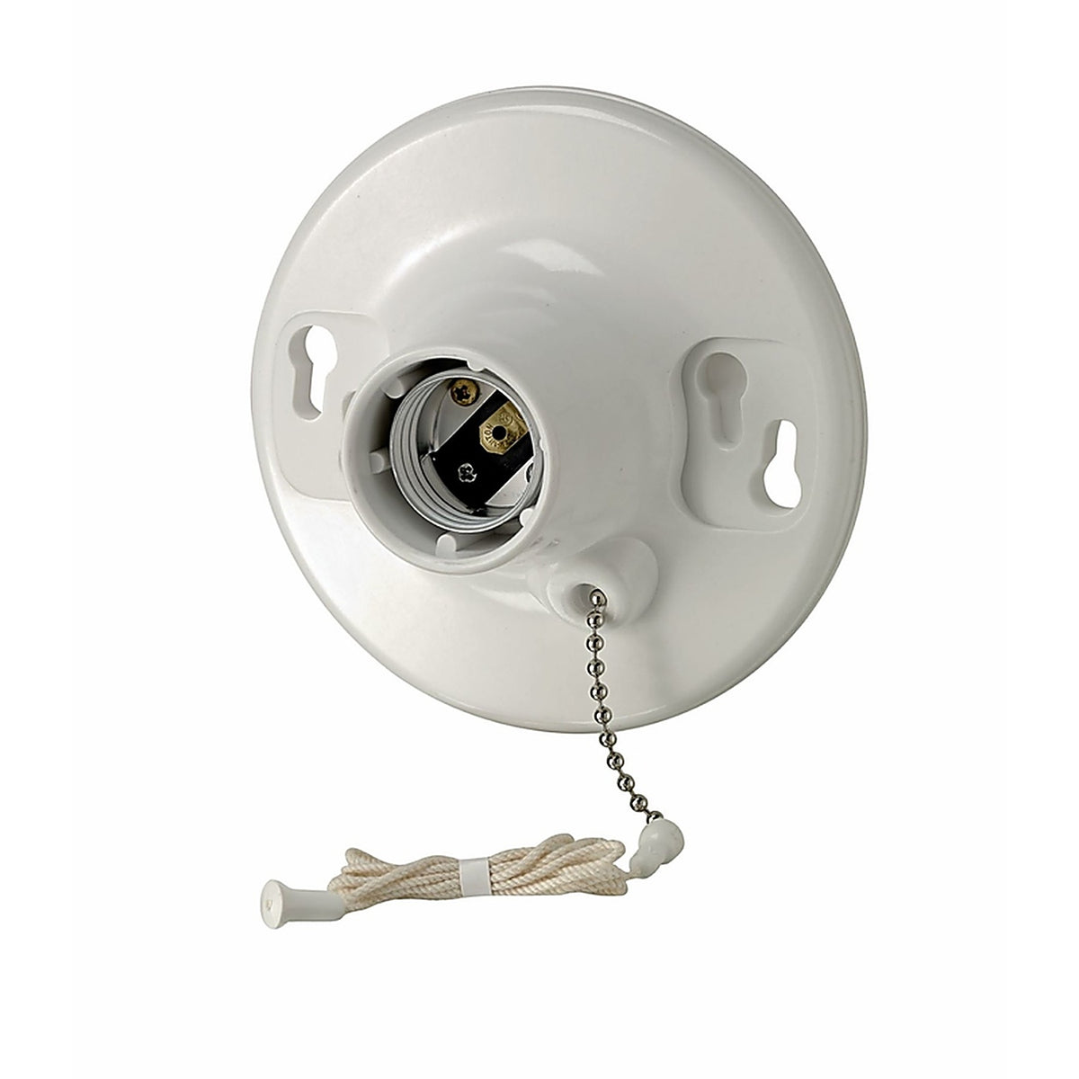 Leviton - 08827-CW4 - Plastic Incandescent Medium Base Pull Chain w/Captive Clamps 1 Pack