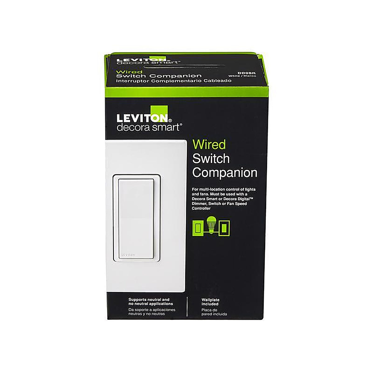 Leviton DD0SR-1RM Decora Smart Three Pole Remote Switch White 1 pk