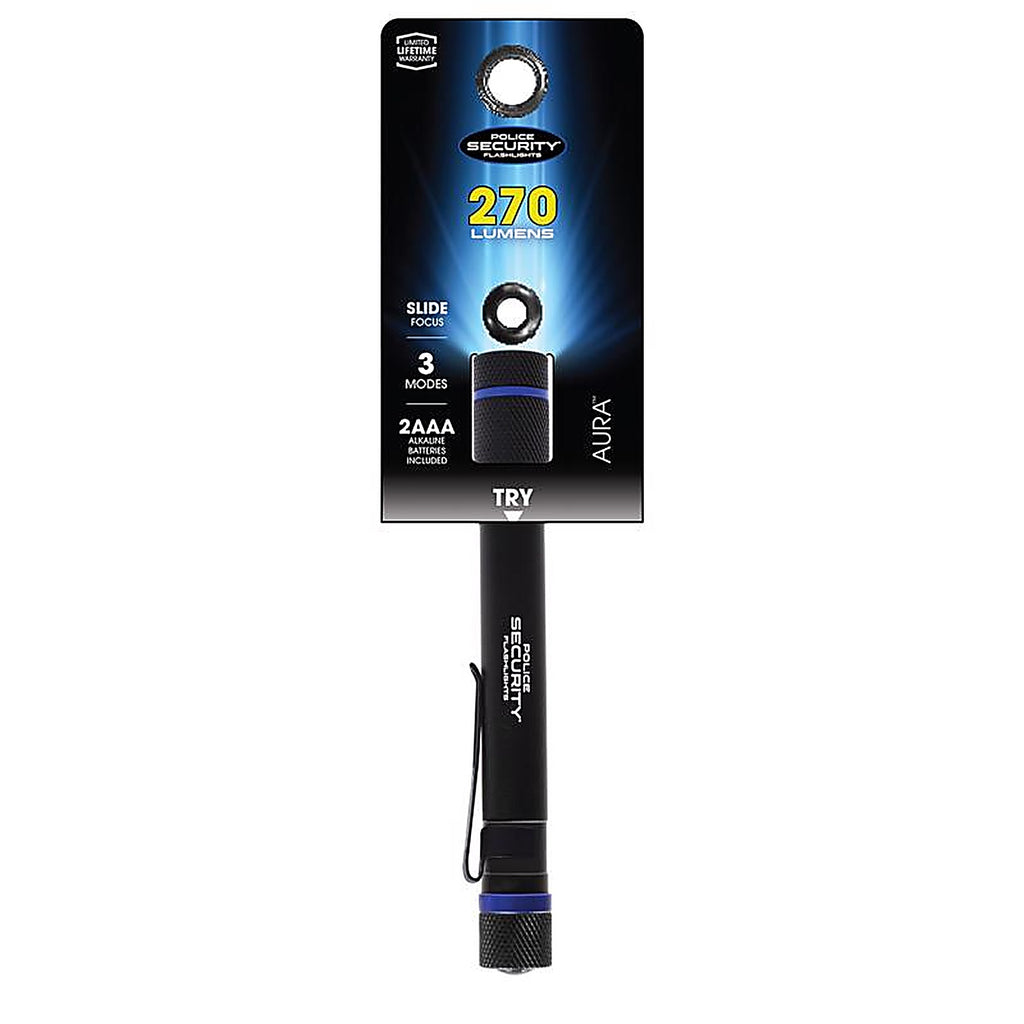 Police Security - 98394 - Aura 270 LM Black LED Pen Light Aaa Battery