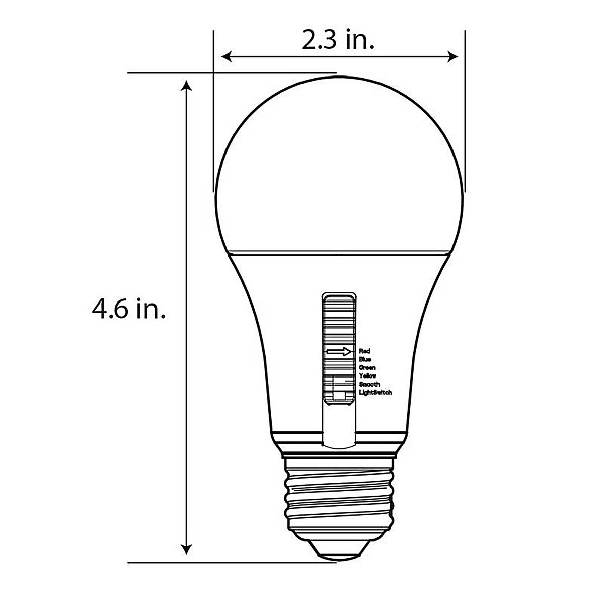 Feit Electric A19RGBY6WY/LEDI A19 E26 (Medium) Party Bulb Multi-Colored 4.5 Watt Equivalence 1 pk