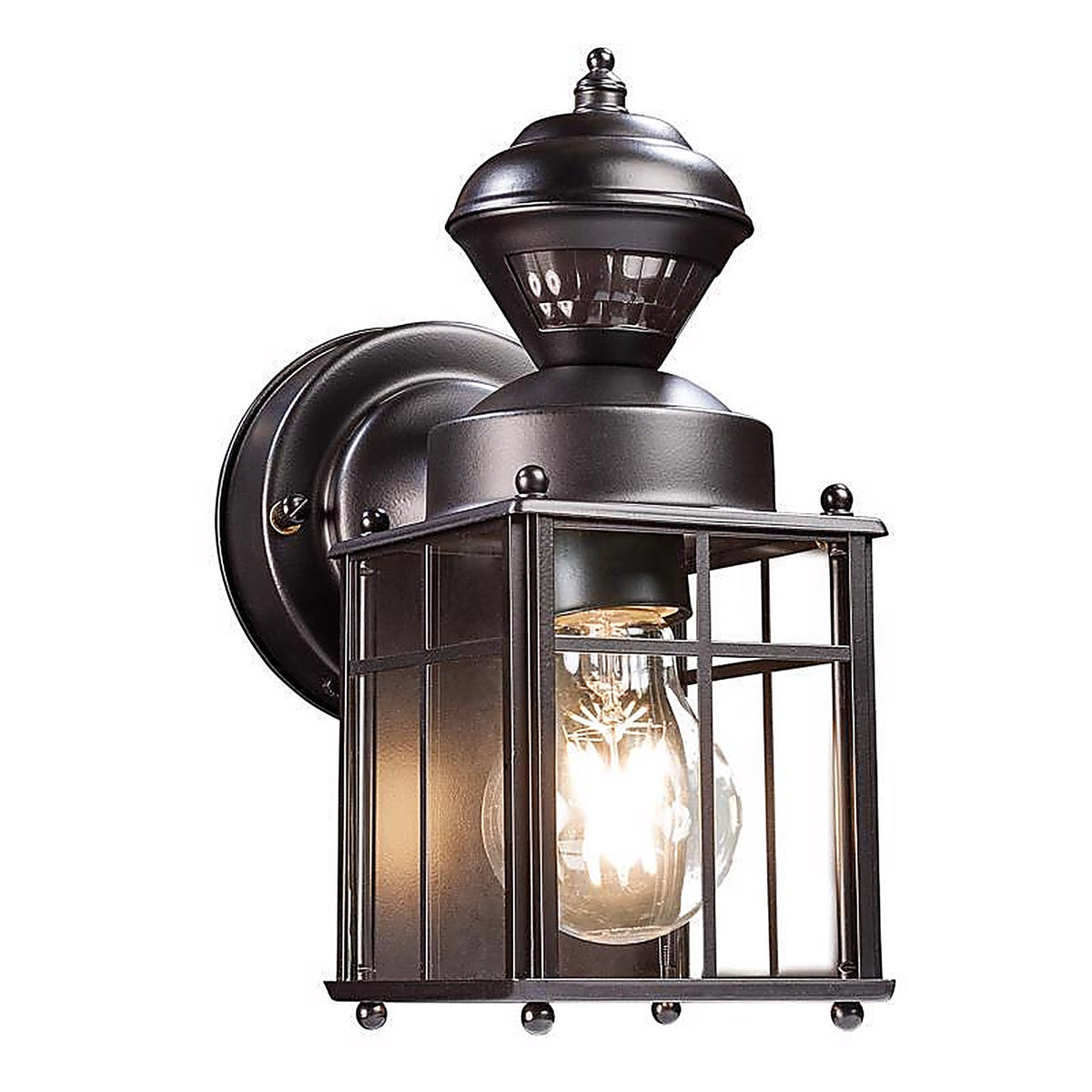 Globe Electric 60000001 Franklin Matte Black Motion-Sensing LED Wall Lantern