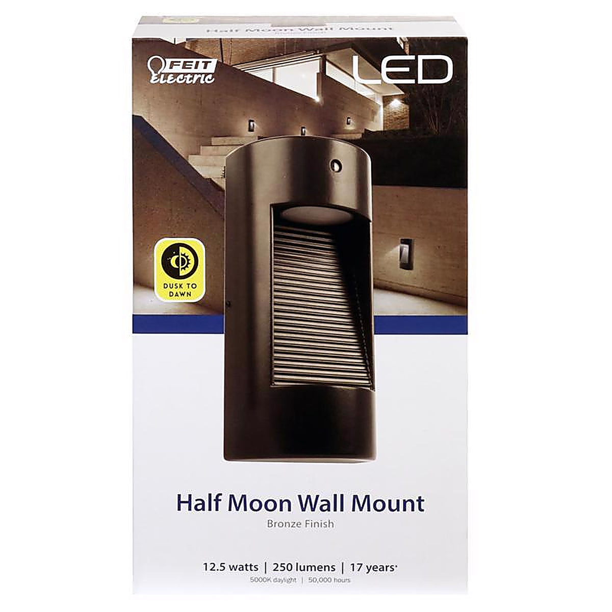 Feit Electric S8PHMWM850DDBZ Dusk to Dawn Hardwired LED Bronze Security Light