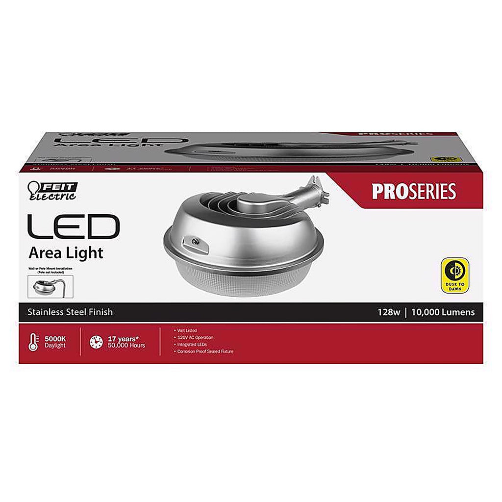 Feit Electric S13AREA850DDSS1 Dusk to Dawn Hardwired LED Silver Area Light