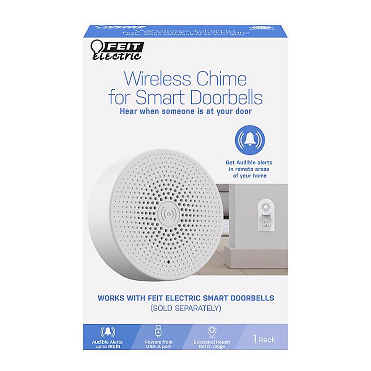 Feit Electric CHIME/DOORSMART White Plastic Wireless Door Chime Bell