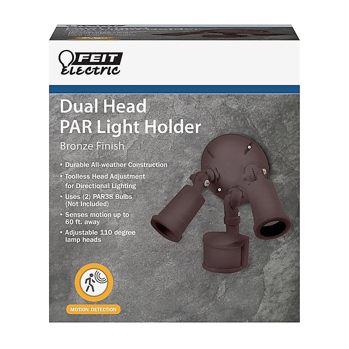 Feit Electric SDFL/MOT/BZ Motion-Sensing 180 deg LED Bronze Lamp Holder Kit Hardwired