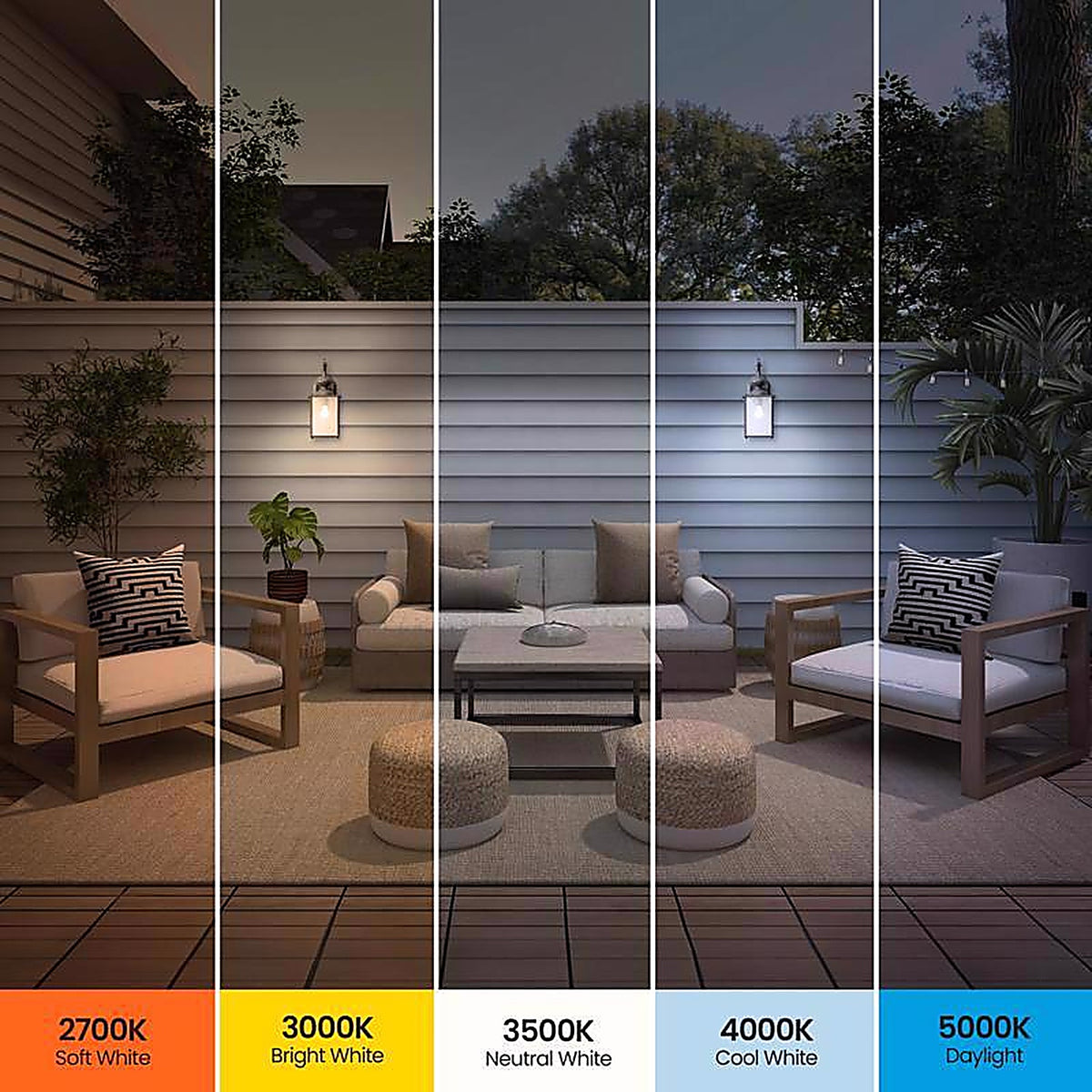 Feit Electric OM1003CCTCADDLI A19 E26 (Medium) LED Dusk to Dawn Bulb Tunable White/Color Changing 100 Watt Equivalen