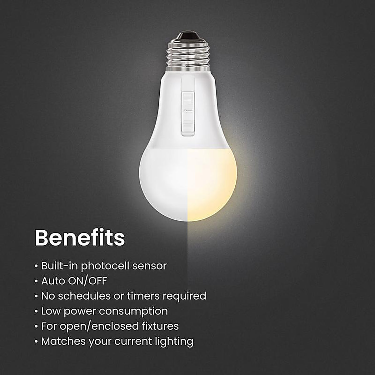 Feit Electric OM603CCTCADDLDI A19 E26 (Medium) LED Dusk to Dawn Bulb Tunable White/Color Changing 60 Watt Equivalenc