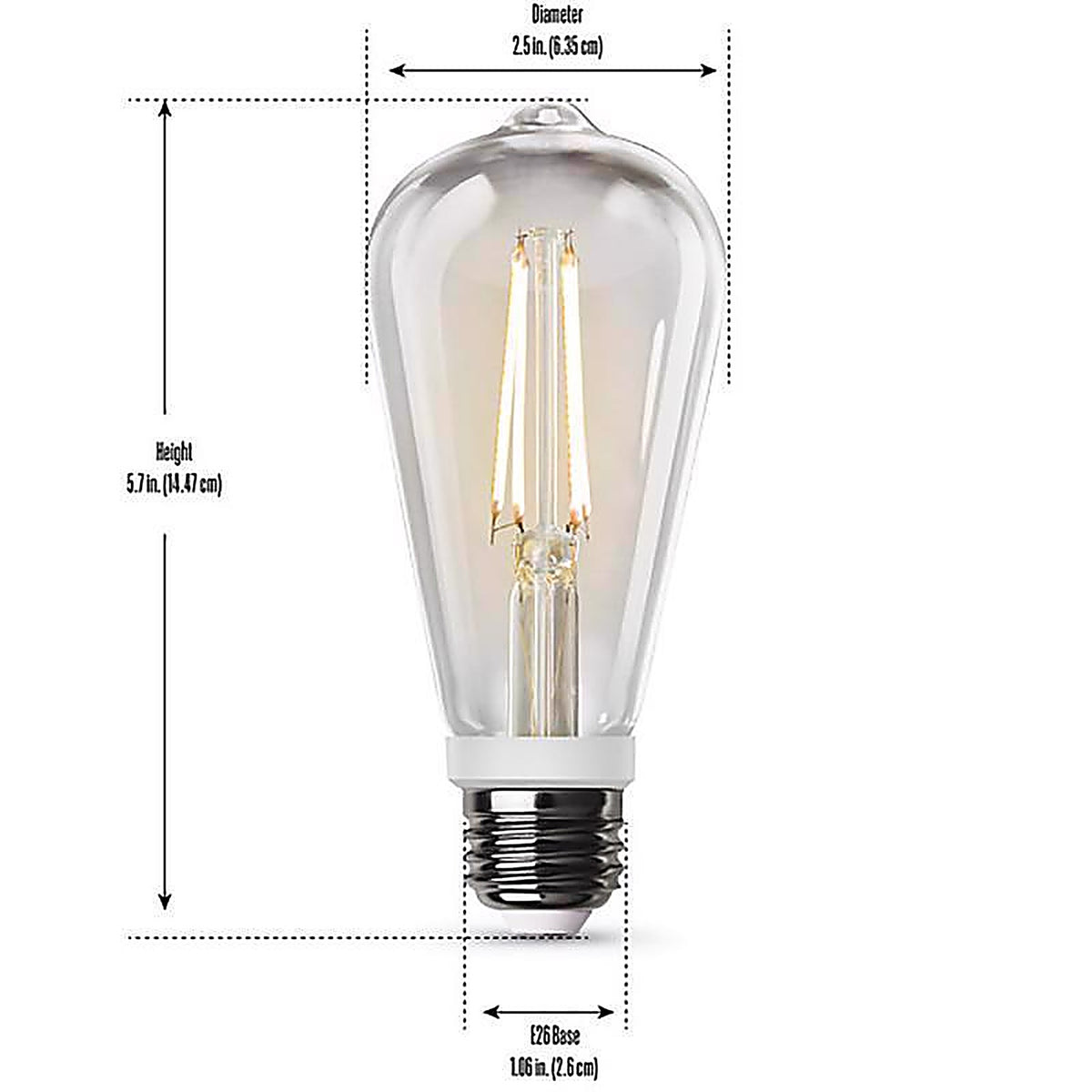 Feit Electric ST19C927CAMFILD ST19 E26 (Medium) LED Motion Activated Bulb Soft White 60 Watt Equivalence 1 pk