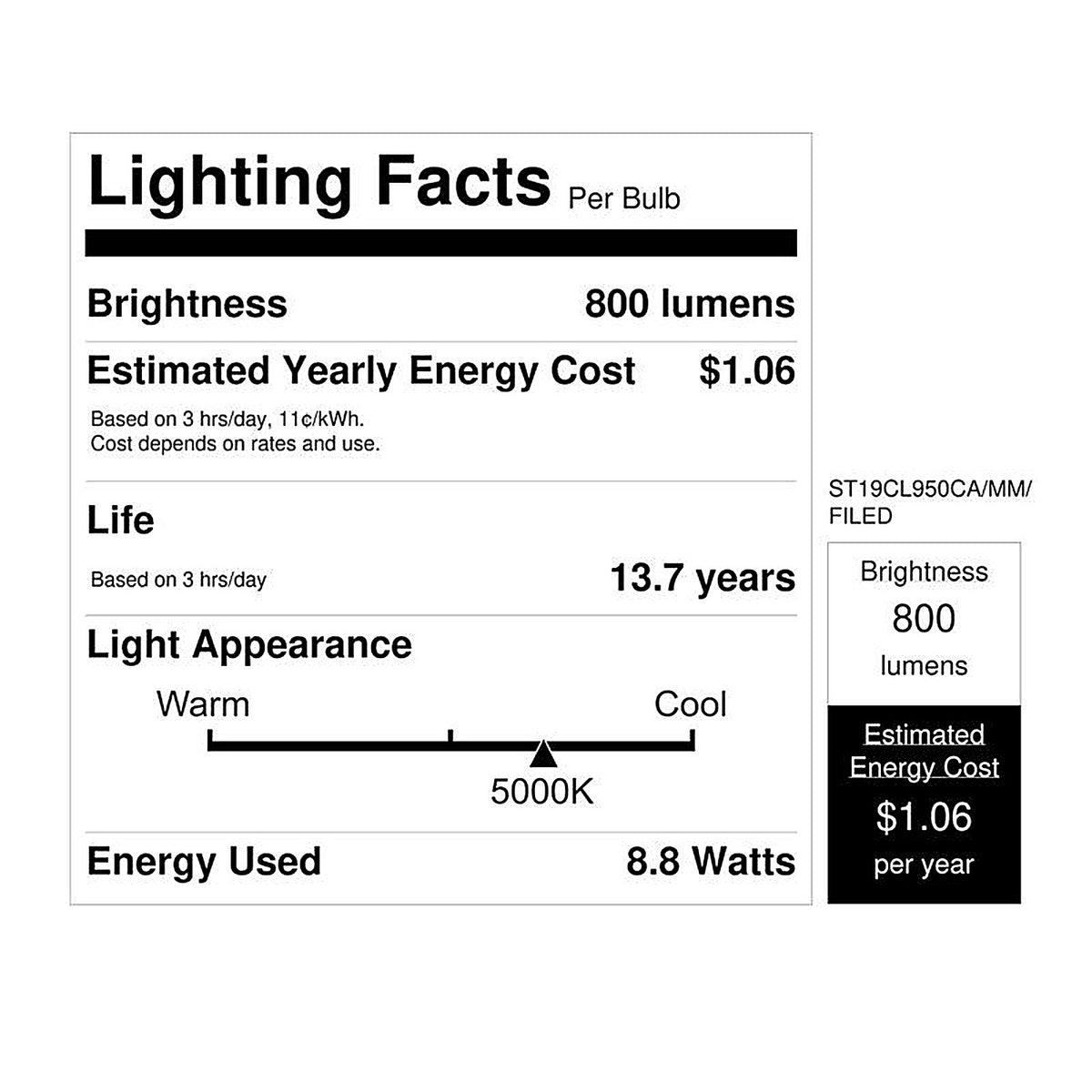 Feit Electric ST19C950CAMFILD ST19 E26 (Medium) LED Motion Activated Bulb Daylight 60 Watt Equivalence 1 pk