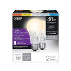 Feit - OM40DM/6WYCA/2 - A19 E26 (Medium) LED Bulb Adjustable White 40 Watt Equivalence 2 Pack