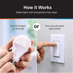 Feit - OM100DM/6WYCA/2 - A21 E26 (Medium) LED Bulb Adjustable White 100 Watt Equivalence 2 Pack