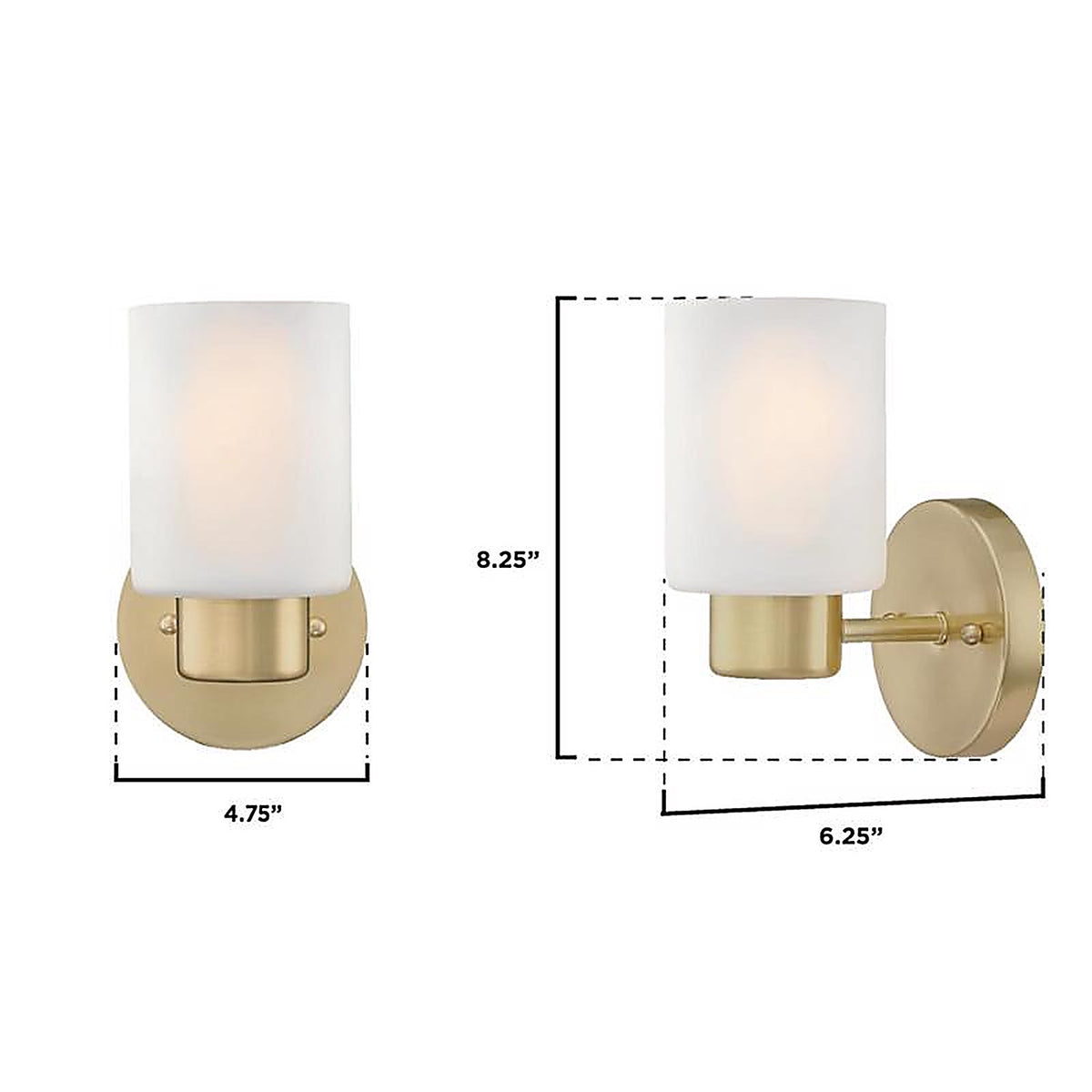 Westinghouse - 6126400 - Sylvestre 1-Light Champagne Brass Wall Sconce