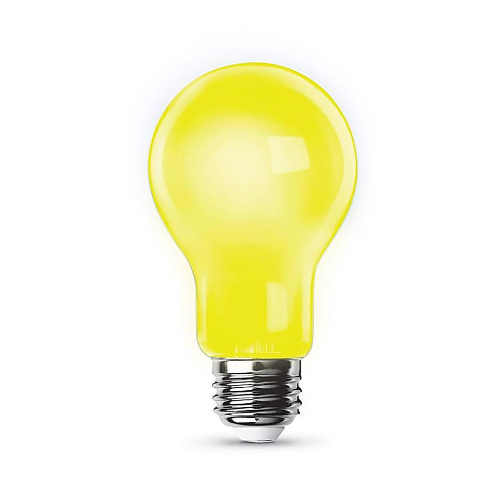 Feit - A19/BUG/LED/BX - A19 E26 (Medium) LED Bug Light Yellow 60 Watt Equivalence 1 Pack
