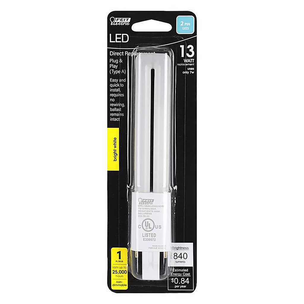 Feit - BPPL13835/LED - Pl Gx23-2 LED Bulb Bright White 13 Watt Equivalence 1 Pack
