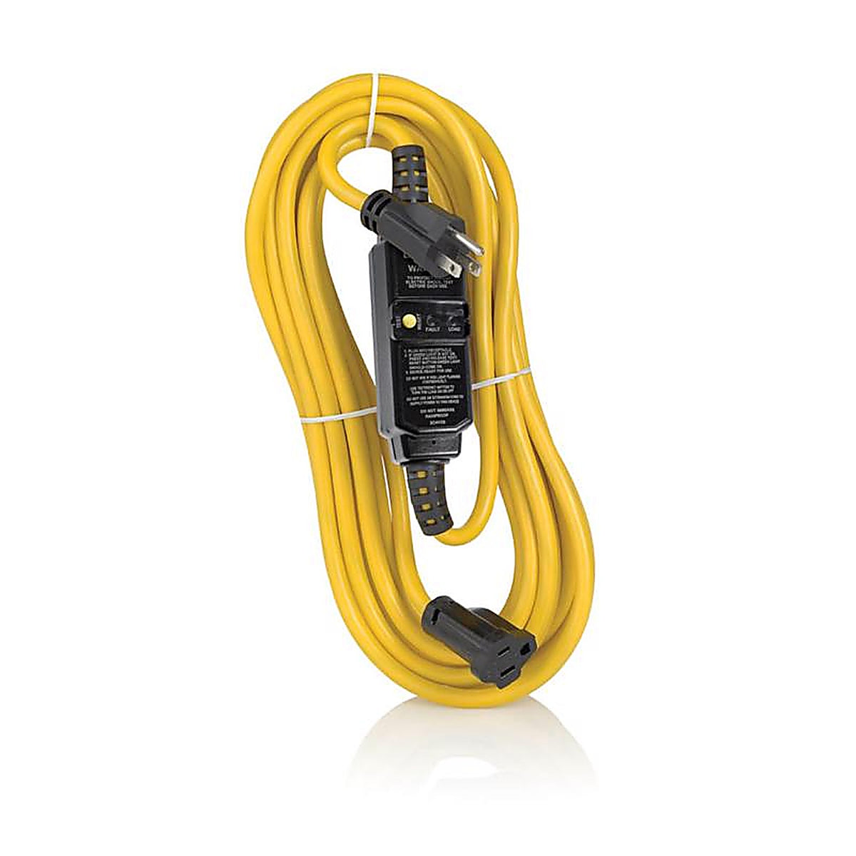 Leviton - GSCA1-25C - Outdoor 25 Ft. L Black/Yellow Extension Cord 14/3 Sjtw