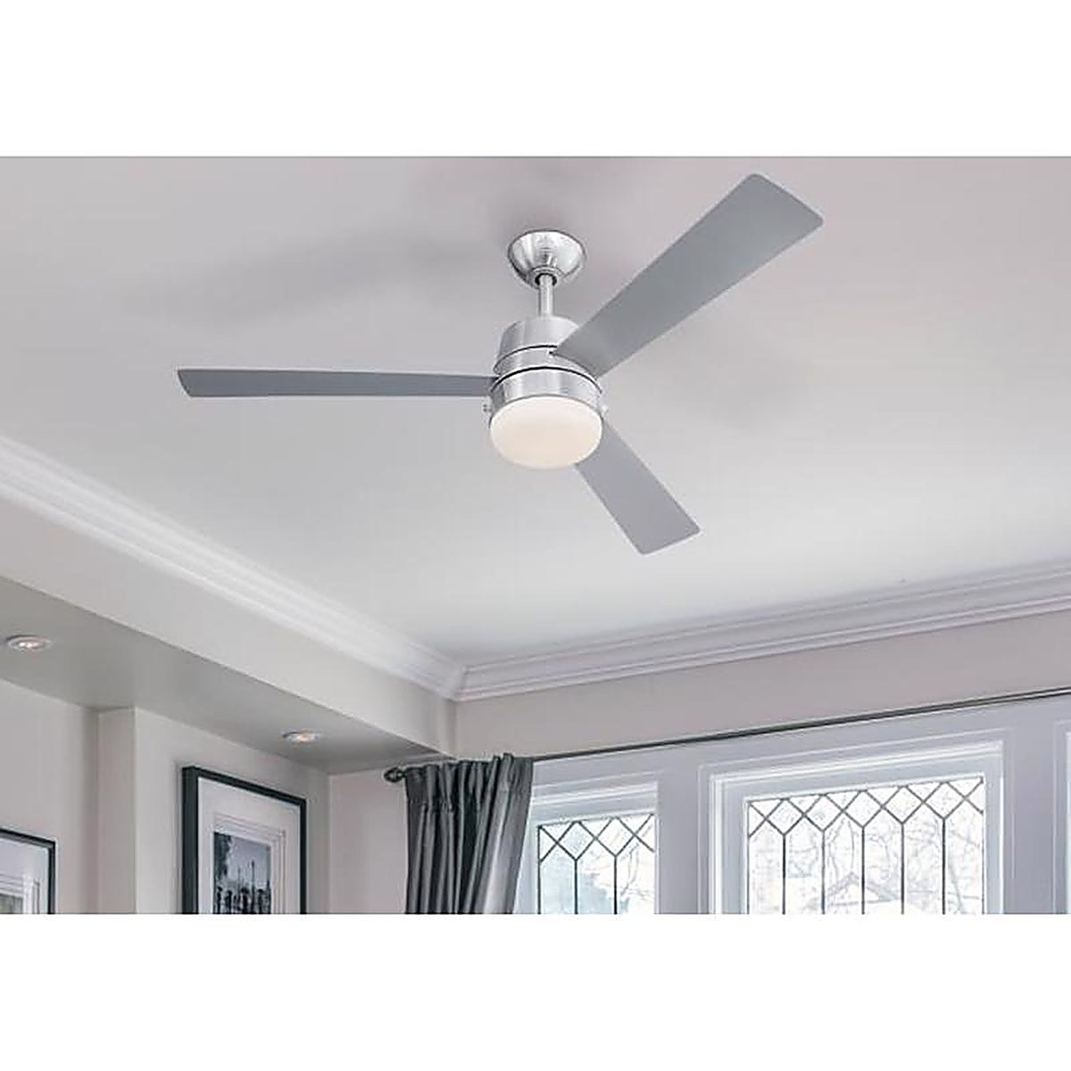 Westinghouse - 7304900 - Brinley 52 In. Brushed Nickel Silver LED Indoor Ceiling Fan