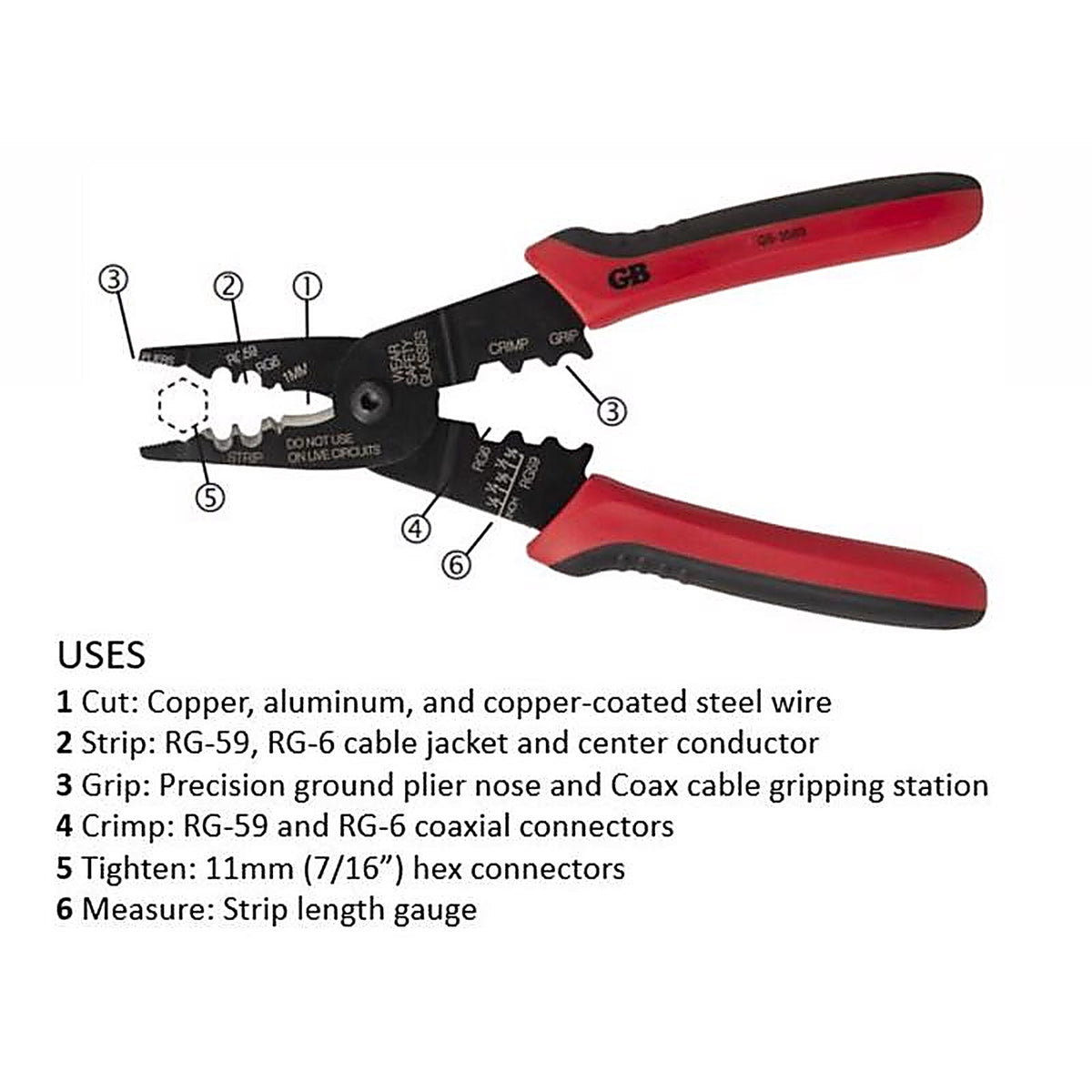 Gardner Bender - GS-3589 - 1-1/4 In. L Black/Red Coaxial Cable Stripper