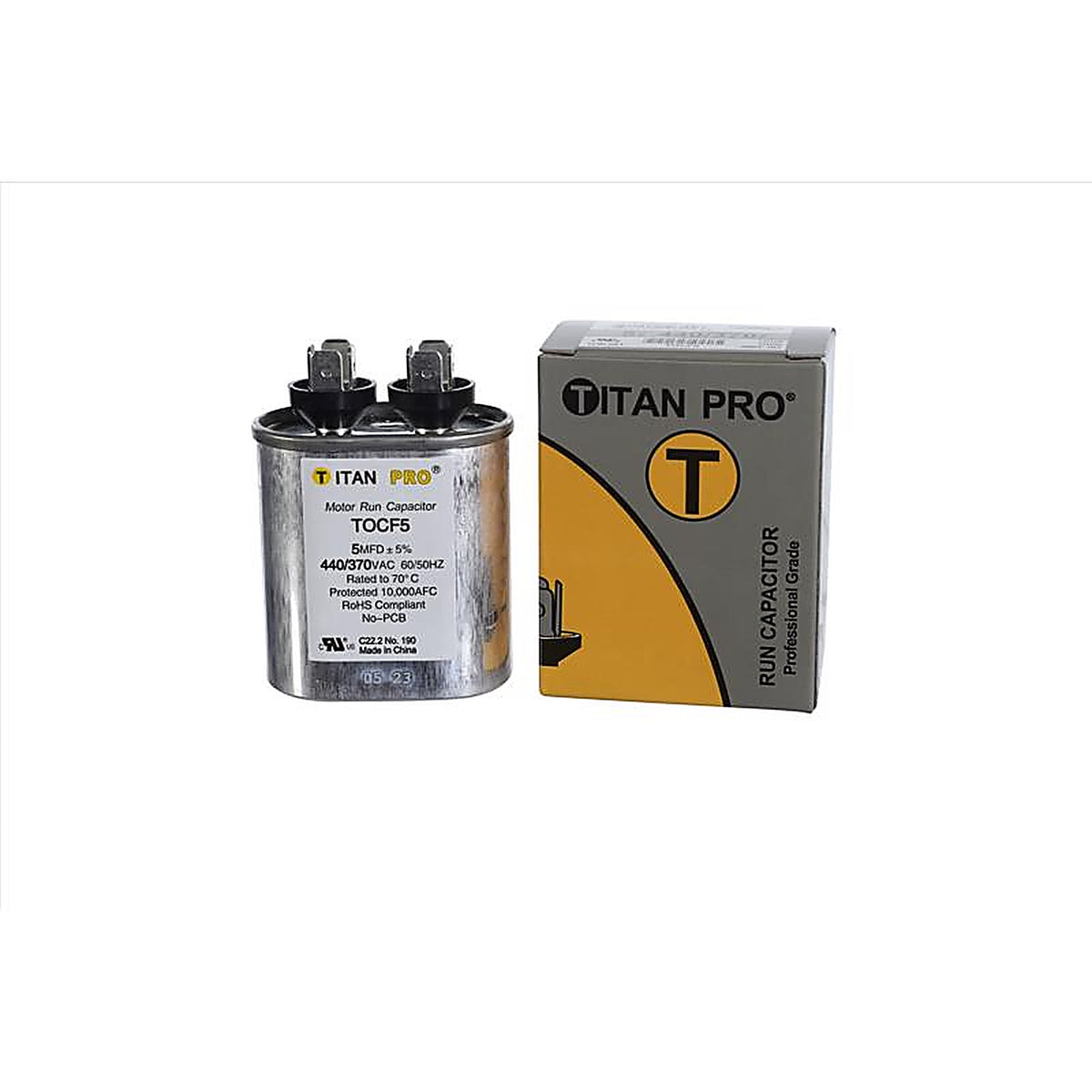 Titan Pro - TOCF5 - 5 MFD 440 V Oval Run Capacitor