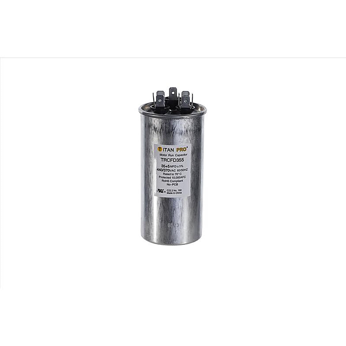 Titan Pro - TRCFD355 - 35+5 MFD 440 V Round Run Capacitor