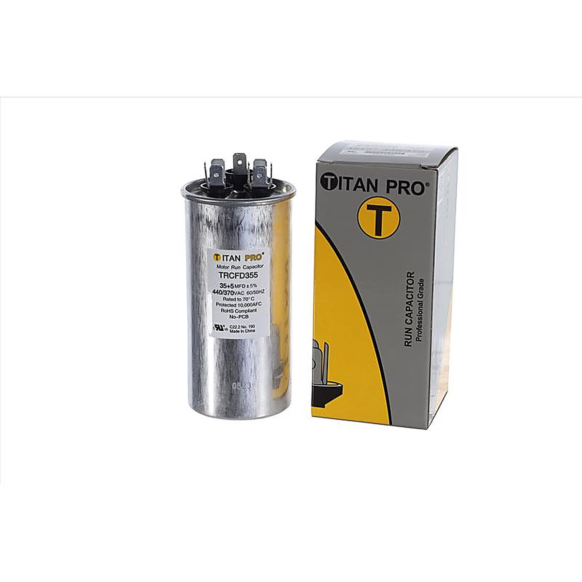 Titan Pro - TRCFD355 - 35+5 MFD 440 V Round Run Capacitor