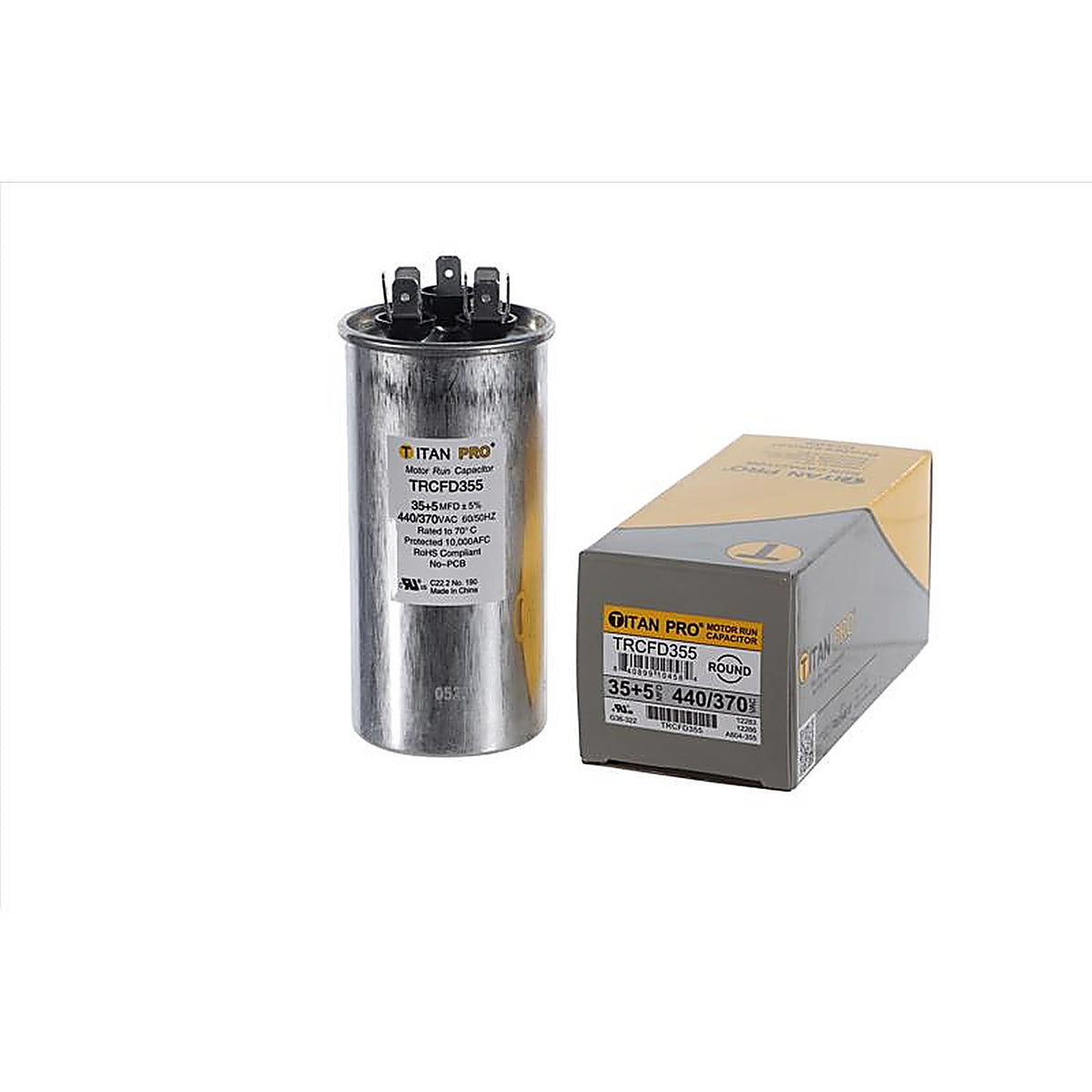 Titan Pro - TRCFD355 - 35+5 MFD 440 V Round Run Capacitor