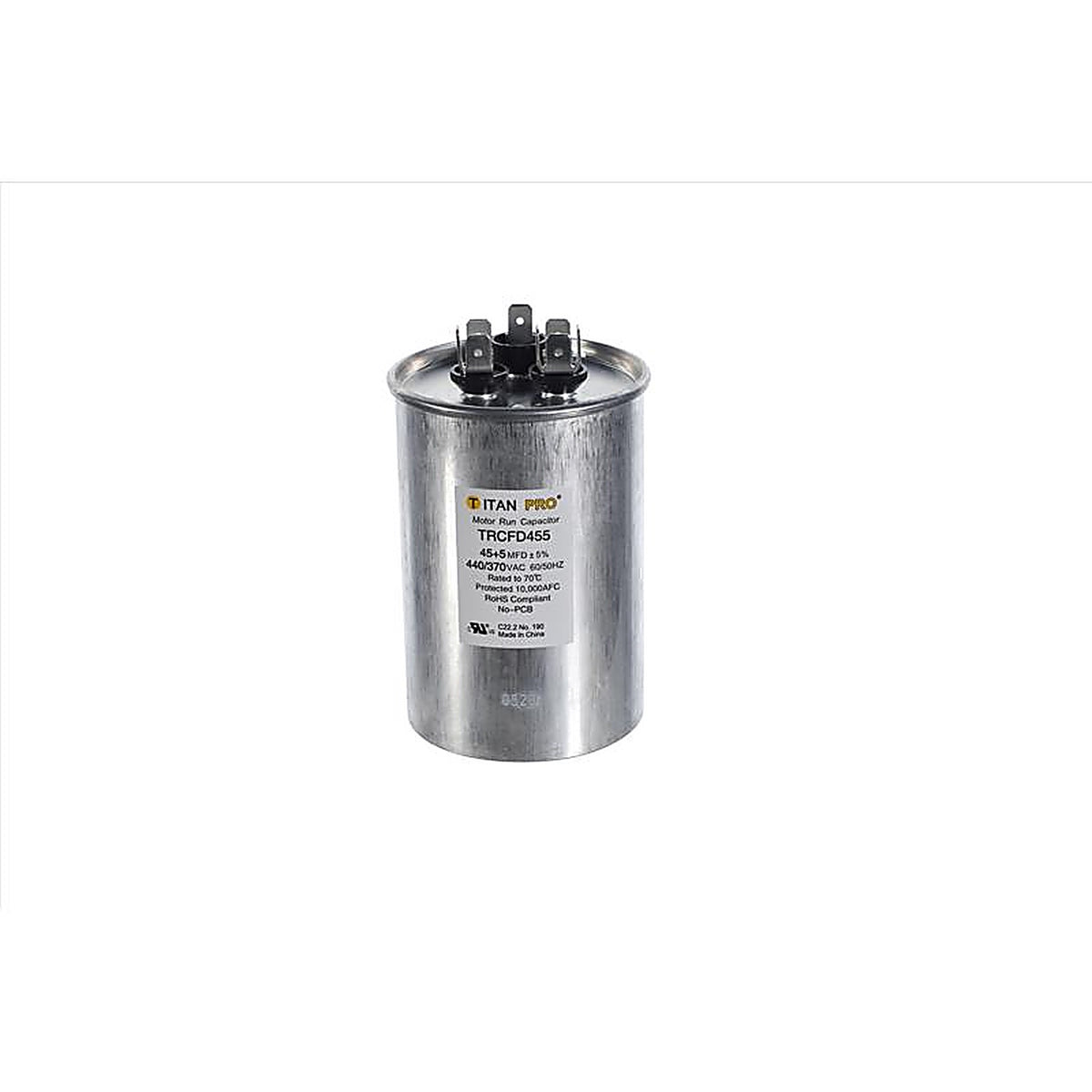 Titan Pro - TRCFD455 - 45+5 MFD 440 V Round Run Capacitor