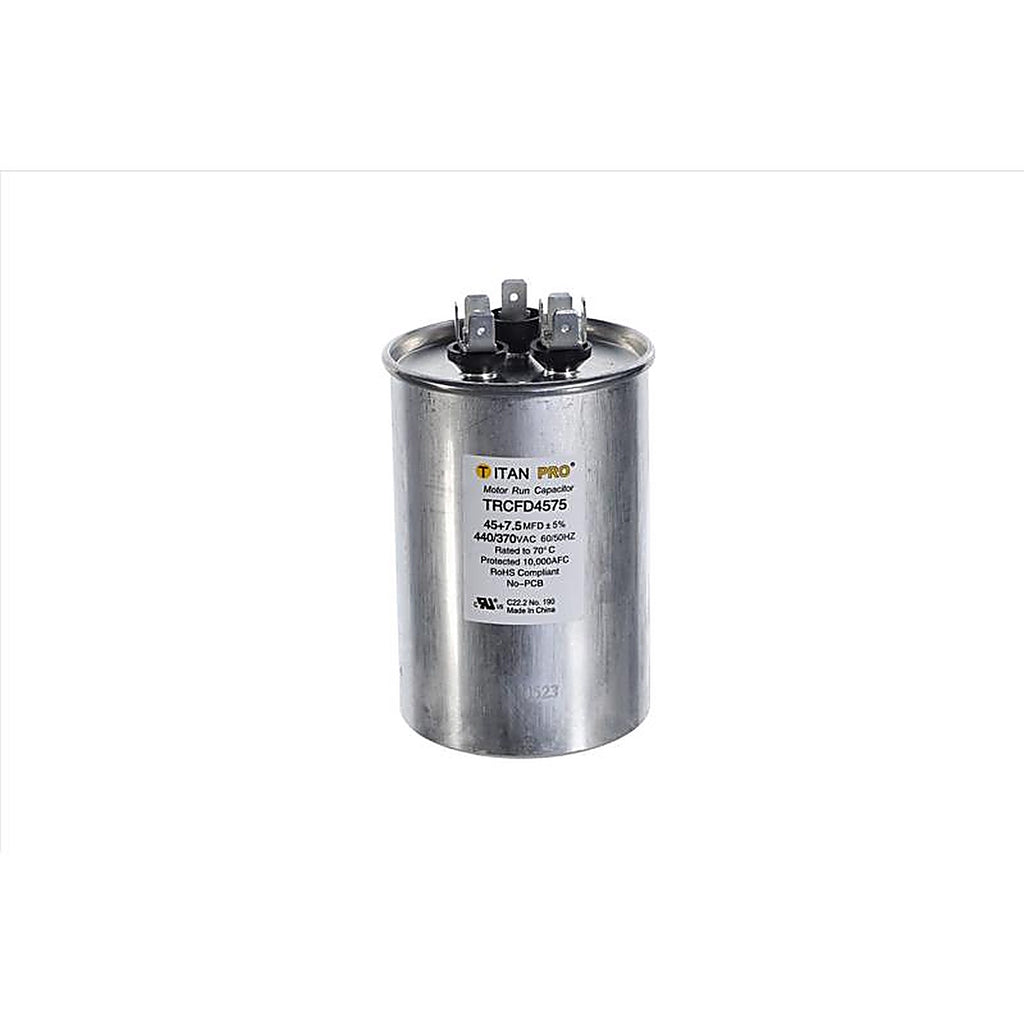 Titan Pro - TRCFD4575 - 45+7.5 MFD 440 V Round Run Capacitor
