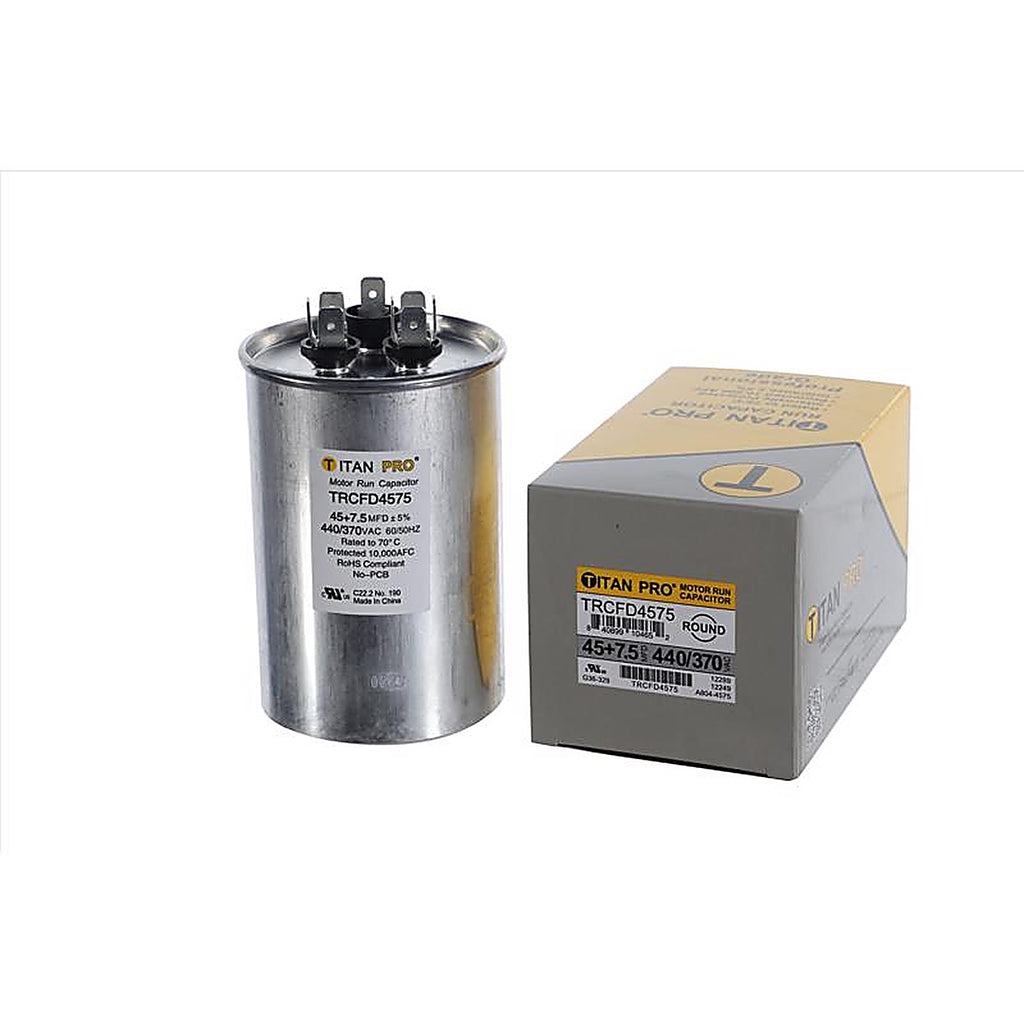 Titan Pro - TRCFD4575 - 45+7.5 MFD 440 V Round Run Capacitor