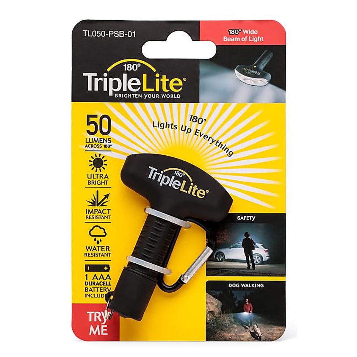 TripleLite - TL050-PSB-01 - 50 LM Black LED Flashlight Aaa Battery