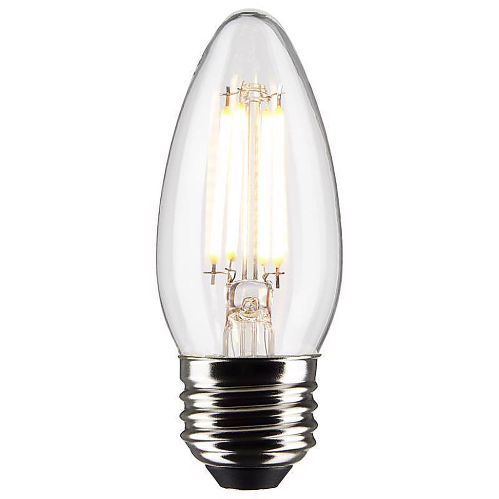 Satco - S21837 - B11 E26 (Medium) Filament LED Bulb Warm White 60 Watt Equivalence 2 Pack
