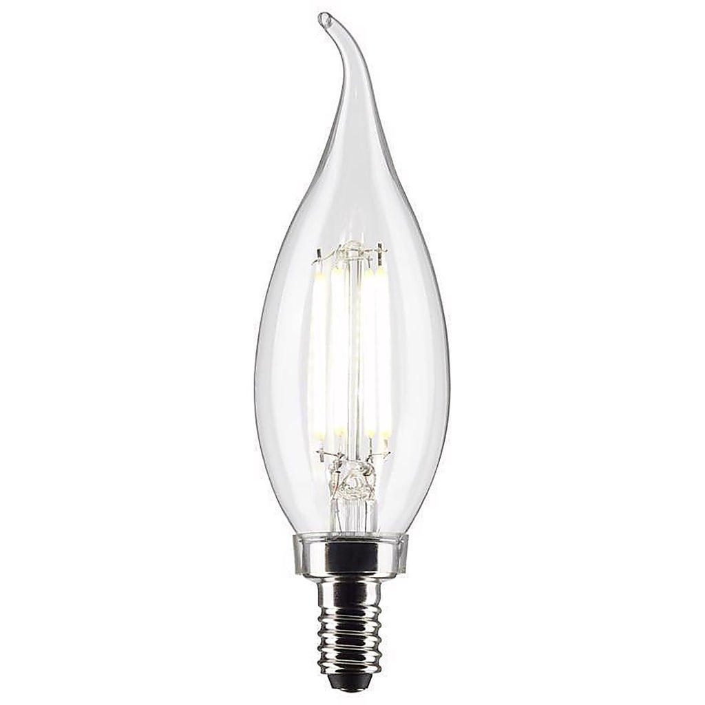 Satco - S21846 - Ca10 (Flame Tip) E12 (Candelabra) Filament LED Bulb Warm White 60 Watt Equivalence 2 Pack