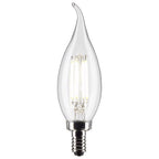 Satco - S21846 - Ca10 (Flame Tip) E12 (Candelabra) Filament LED Bulb Warm White 60 Watt Equivalence 2 Pack