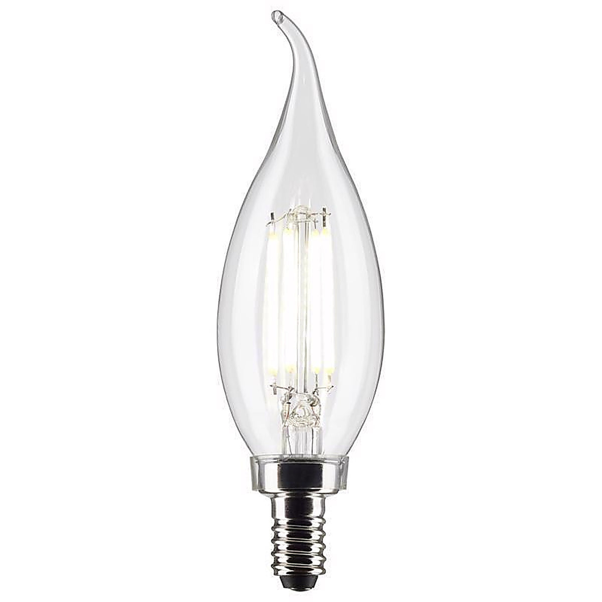 Satco - S21846 - Ca10 (Flame Tip) E12 (Candelabra) Filament LED Bulb Warm White 60 Watt Equivalence 2 Pack