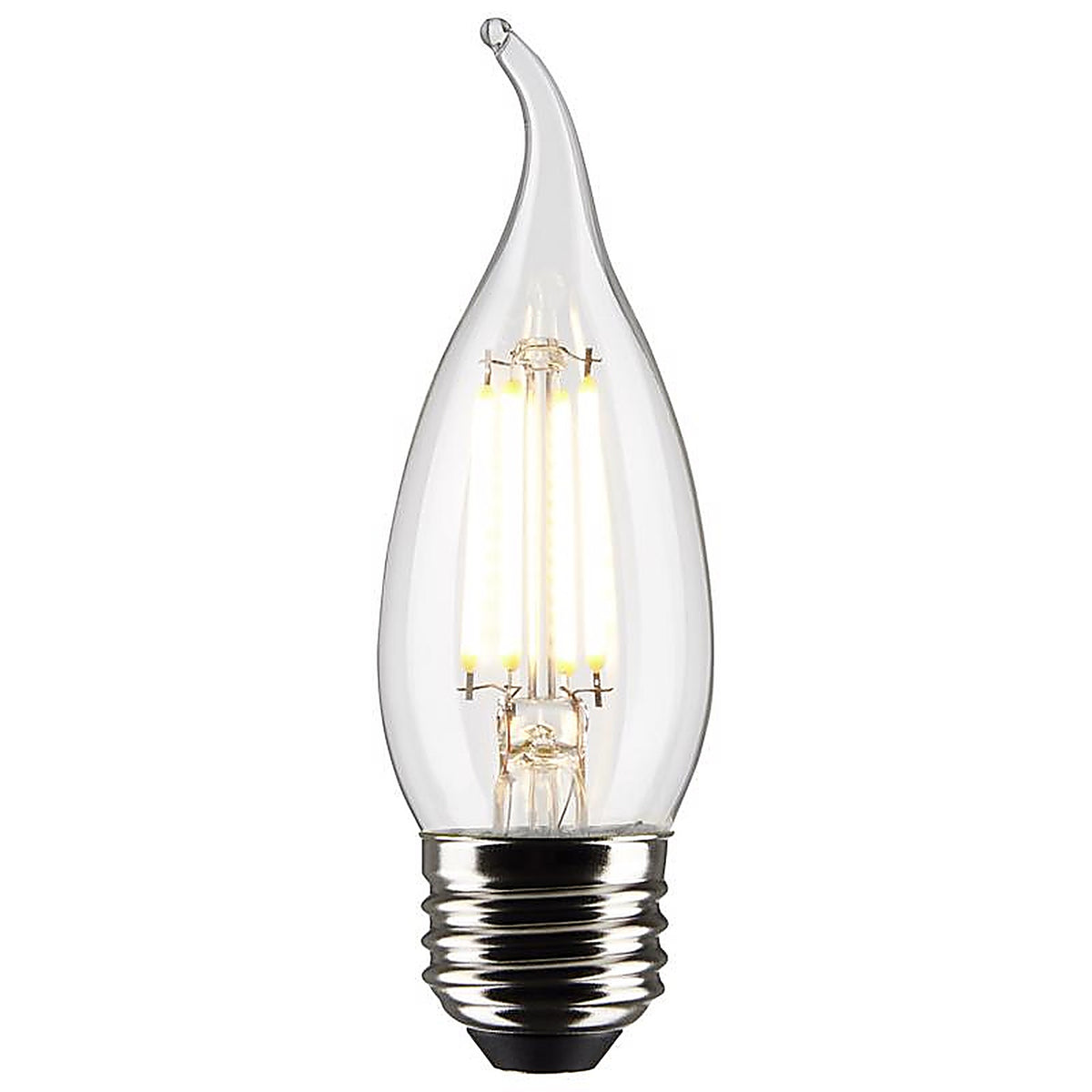 Satco - S21850 - Ca10 (Flame Tip) E26 (Medium) Filament LED Bulb Soft White 40 Watt Equivalence 2 Pack