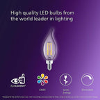 Philips - 566687 - Ba11 E12 (Candelabra) LED Bulb Soft White 60 Watt Equivalence 3 Pack