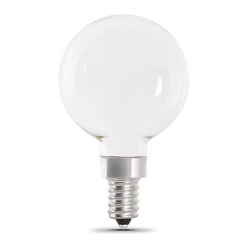 Feit - BPG1660W927CAF2 - G16.5 E12 (Candelabra) LED Bulb Soft White 60 Watt Equivalence 2 Pack