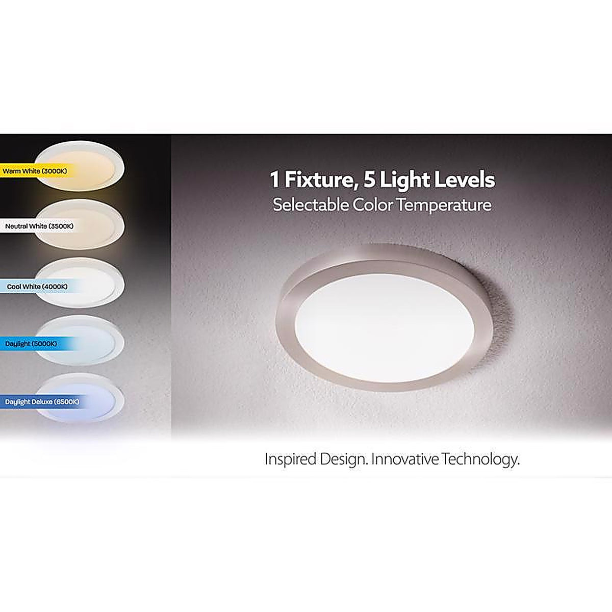 Feit - 74210/6WY - Edgelit 1 In. H X 11 In. W X 11 In. L Frost White LED Flat Panel Light Fixture