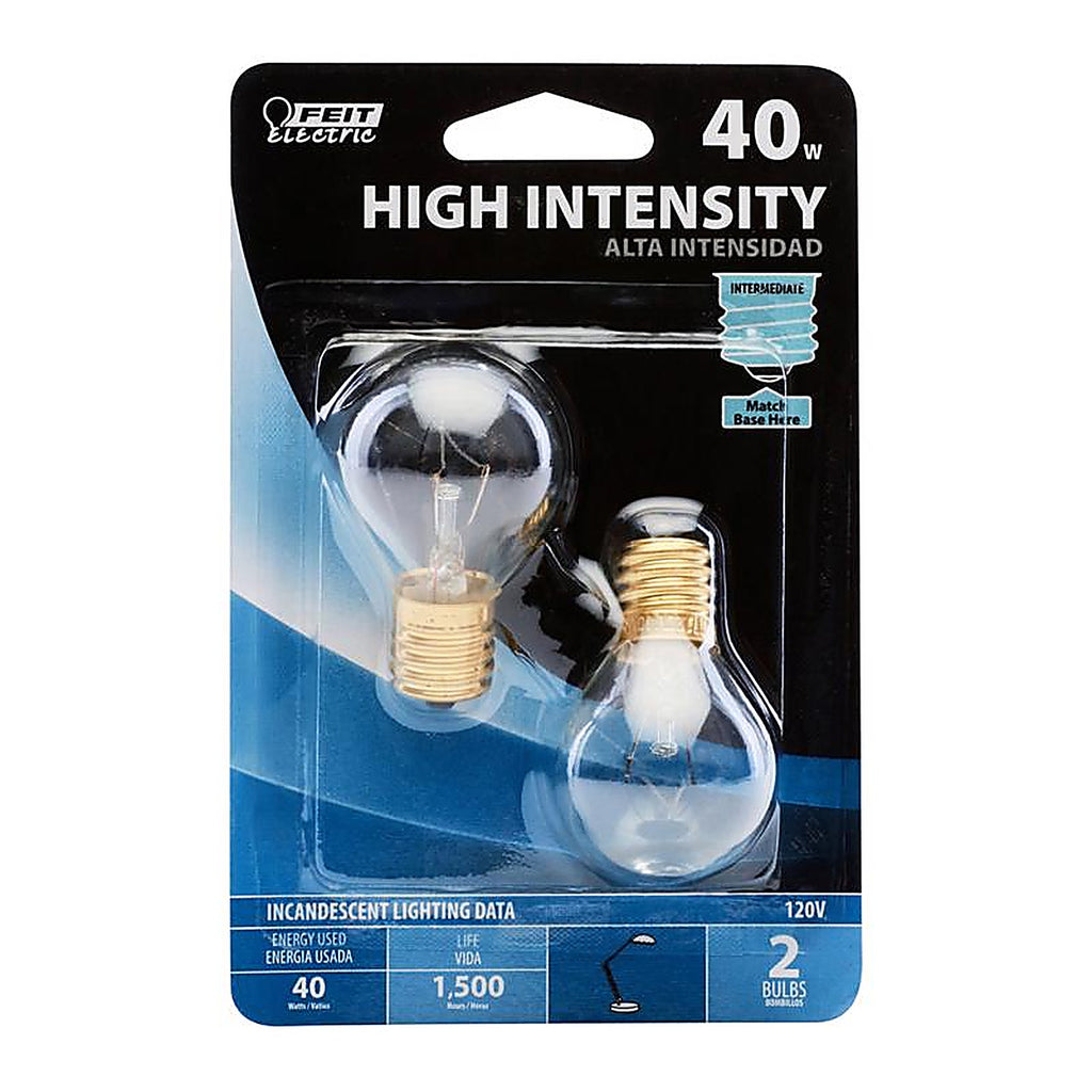 Feit - BP40S11N/2/RP - 40 W S11 Globe Incandescent Bulb E17 (Intermediate) Soft White 2 Pack