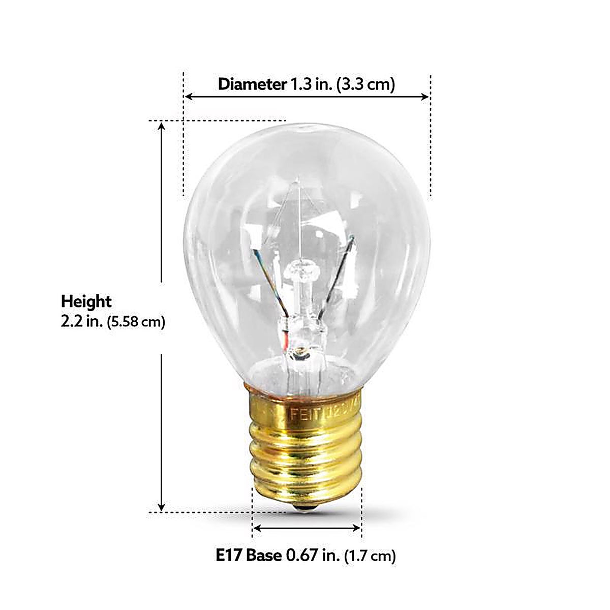 Feit - BP40S11N/2/RP - 40 W S11 Globe Incandescent Bulb E17 (Intermediate) Soft White 2 Pack