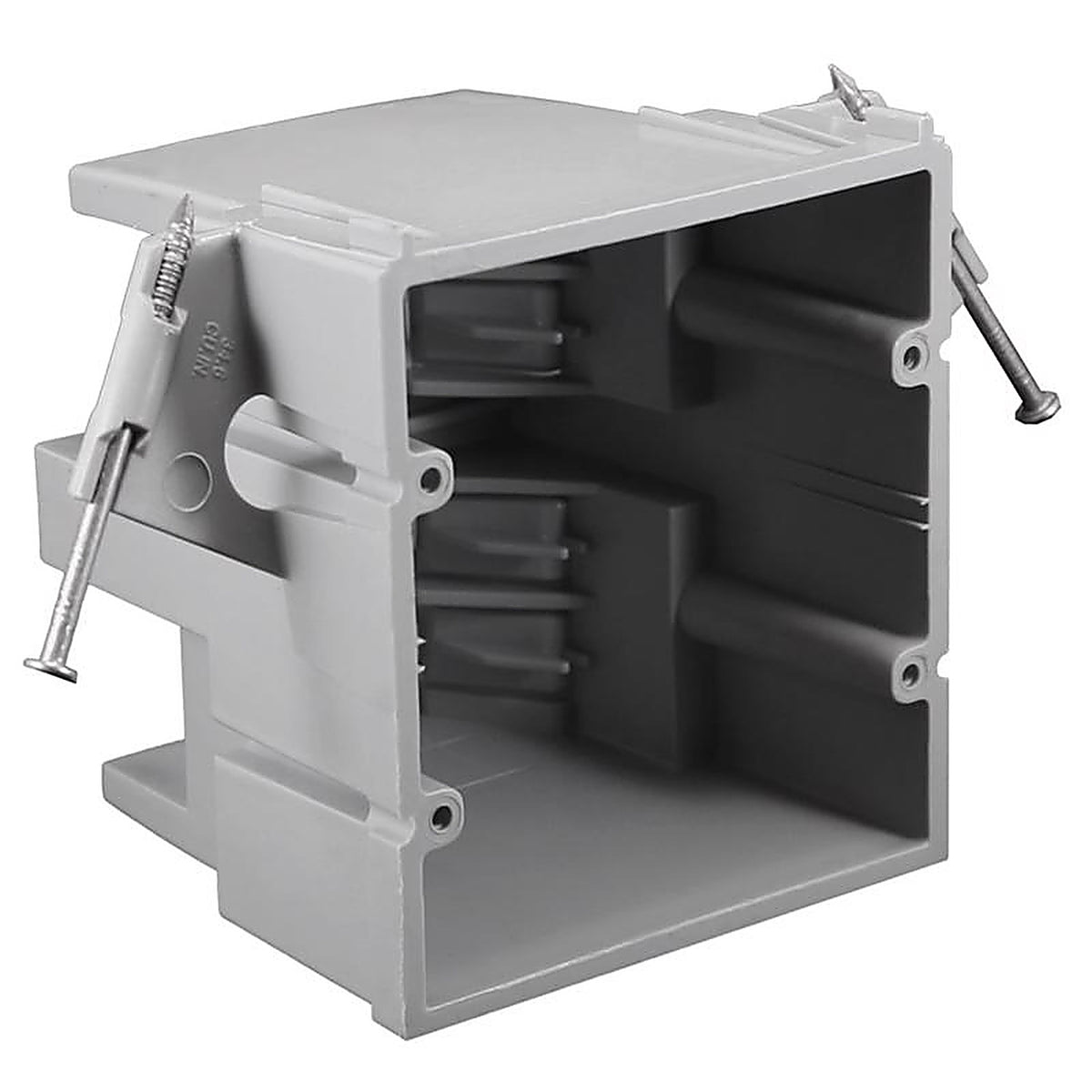 Cantex - EZ35DN-HW - Ez Box New Work 35 CU in Rectangle PVC 2 Gang Switch Box Gray