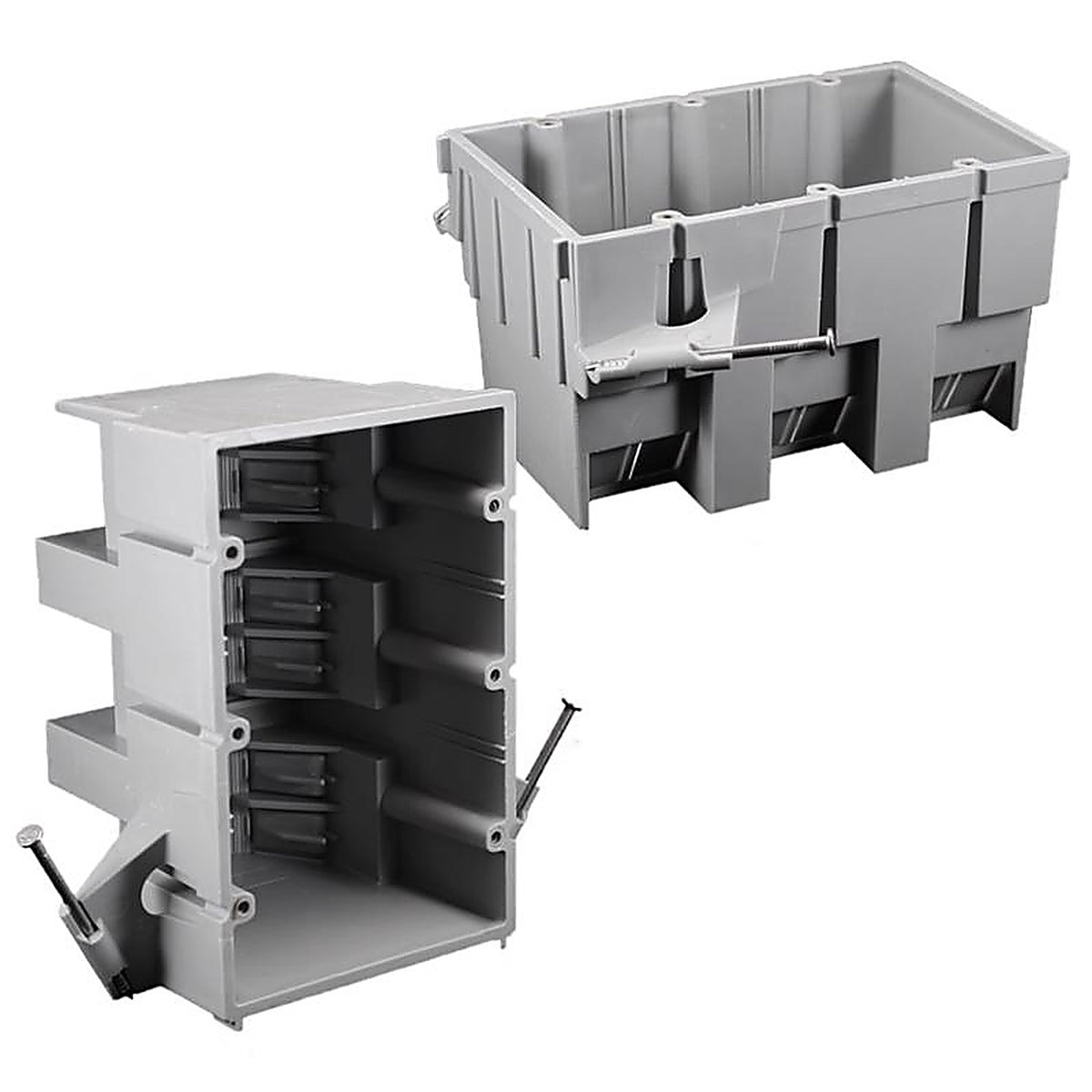 Cantex - EZ53TN-HW - Ez Box New Work 53 CU in Rectangle PVC 3 Gang Outlet Box Gray