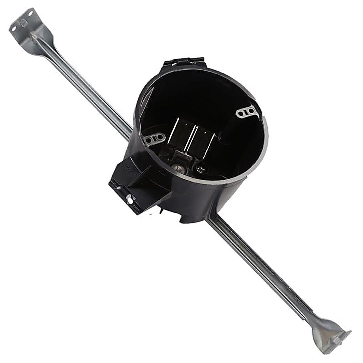 Cantex - EZ25CH-HW - Ez Box New Work 25 CU in Round Polycarbonate Electrical Box w/Hanger Bar Black