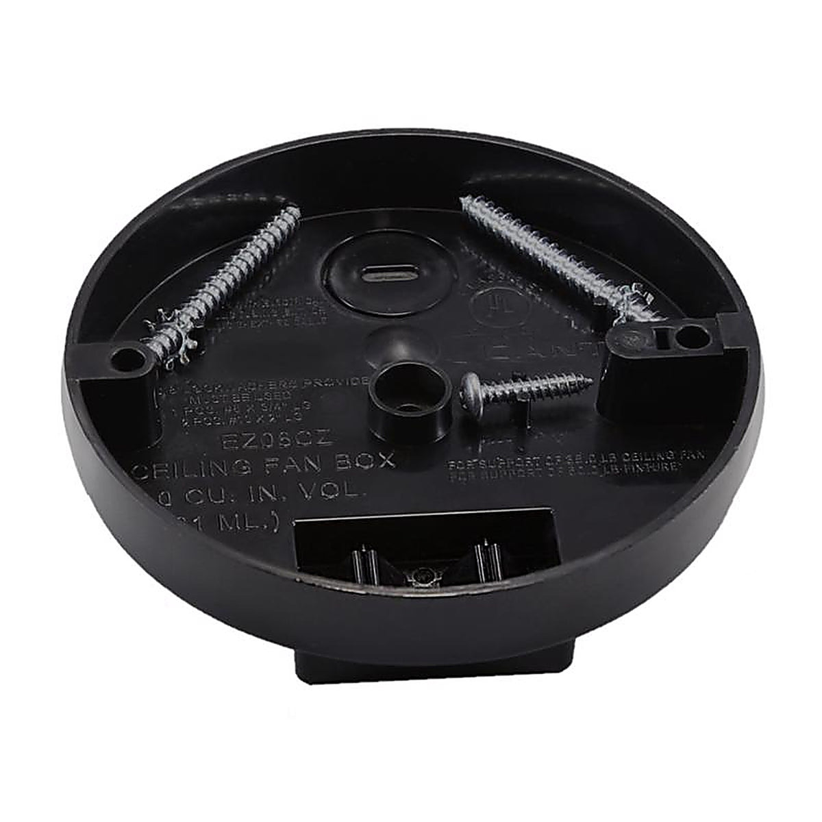 Cantex - EZ08CZ - Ez Box New Work 8 CU in Round Polycarbonate Ceiling Fan Pan Black