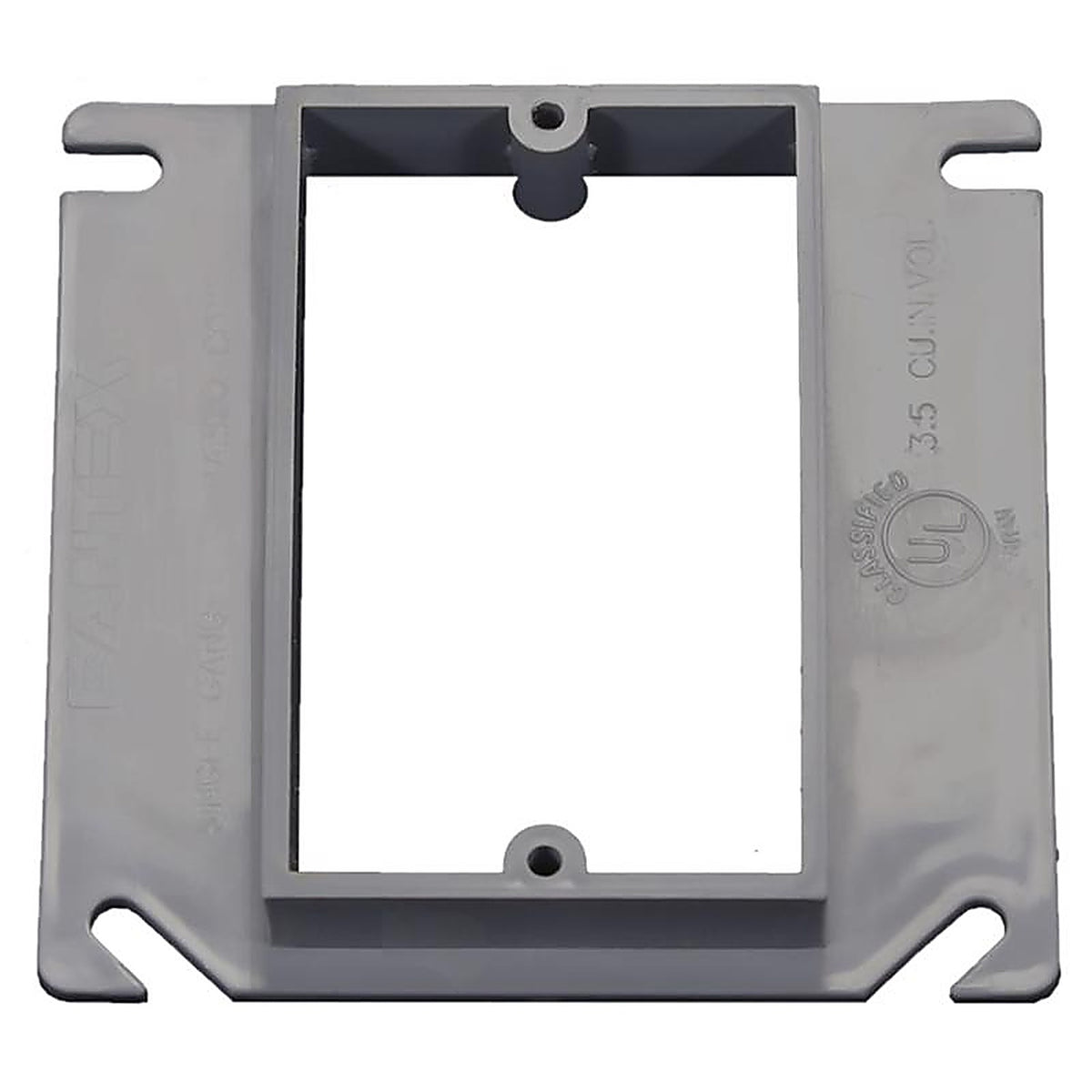 Cantex - EZ04ES - Ez Box Rectangle PVC 1 Gang 4 In. H X 4 In. W Mud Ring