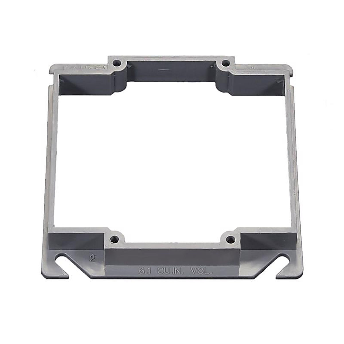 Cantex - EZ08ED - Ez Box Square PVC 2 Gang 4 In. H X 4 In. W Mud Ring