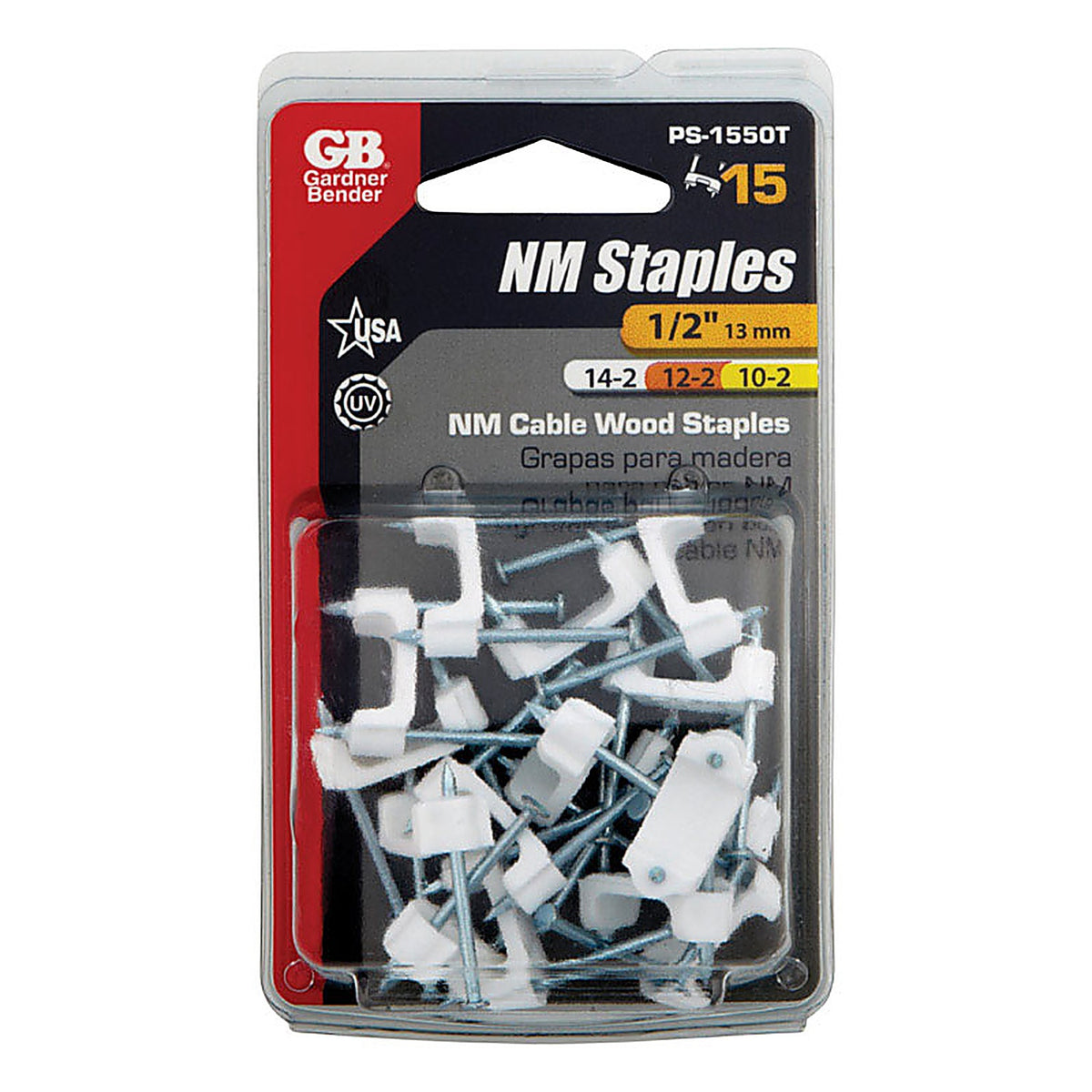 Gardner Bender PS-1550T 1/2 in. W Plastic Insulated Cable Staple 15/Pack
